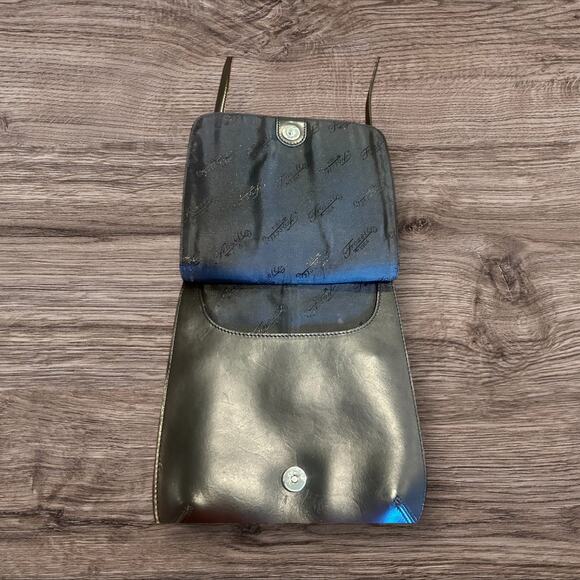 Vintage Fossil 1954 Black Leather Crossbody Shoulder Bag Purse Cowhide Western - Picture 3 of 5